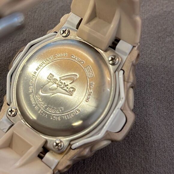 Casio Womens Water Shock Resistant Baby G Digital‎ Wristwatch Cream Rose Gold - Picture 5 of 8
